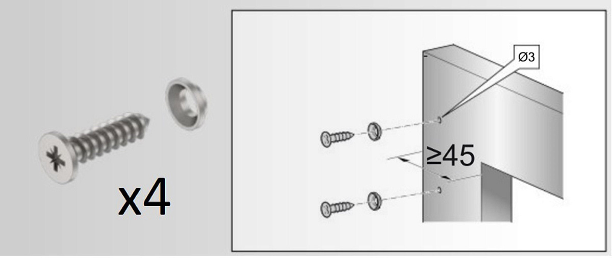 картинка Набор крепежных винтов для алюминевых рамок, ФриСпейс, 1 уп (4 шт), цвет Никель (2722510007) 