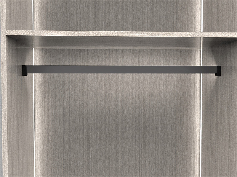 картинка Штанга для одежды, Конеро W 1220 мм, размер 1219x15x30 мм, 1 шт, цвет ЧЕРНЫЙ (2389027021) 